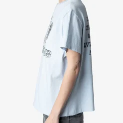 Zadig & Voltaire Omma Core Cho-print Cotton T-shirt -Outlet Pique Style Store R04151987 CIEL ALT02