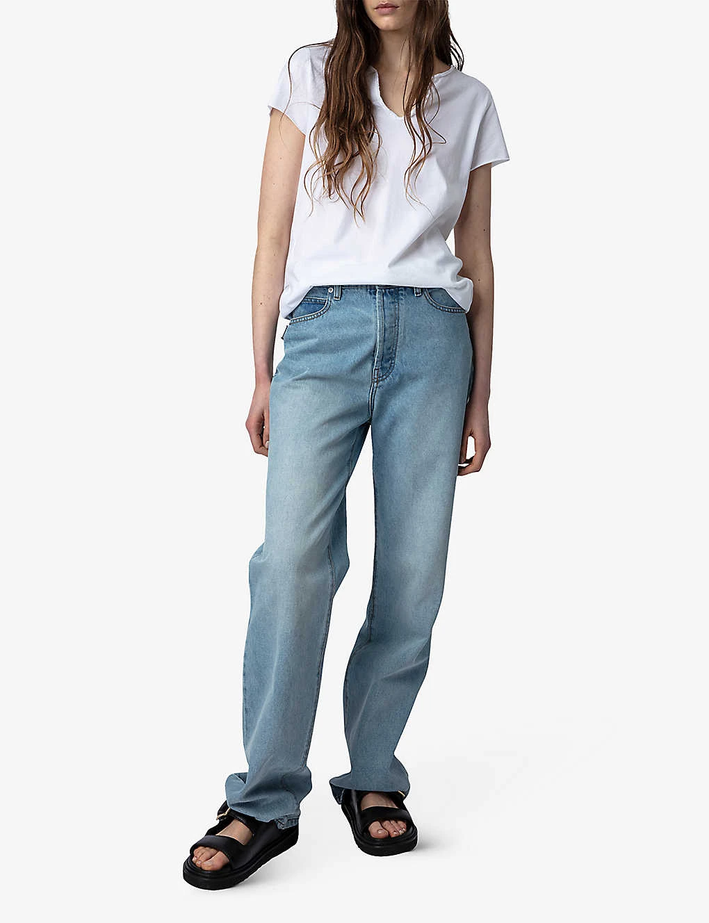 Zadig & Voltaire Henley Lion Palm Photo-print Organic-cotton T-shirt 2 Zadig & Voltaire Henley Lion Palm Photo-print Organic-cotton T-shirt - Image 2