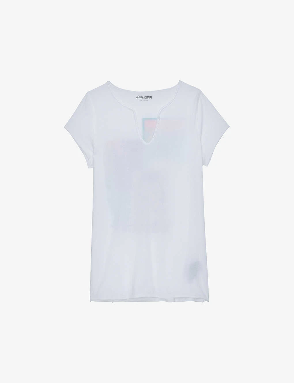 Zadig & Voltaire Henley Lion Palm Photo-print Organic-cotton T-shirt 1 Zadig & Voltaire Henley Lion Palm Photo-print Organic-cotton T-shirt