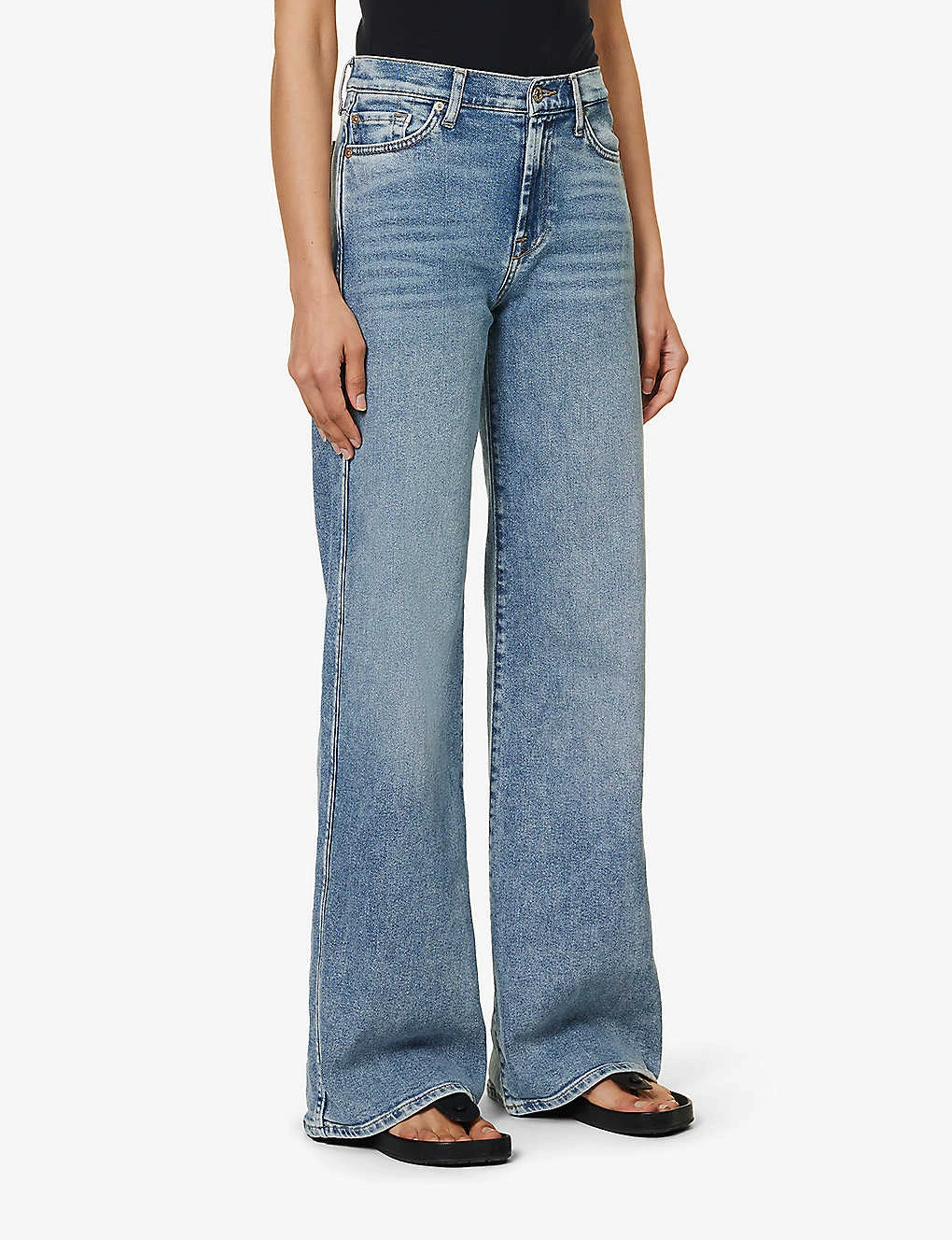 7 For All Mankind Lotta Luxe Vintage Wide-leg High-rise Stretch-denim Jeans 3 7 For All Mankind Lotta Luxe Vintage Wide-leg High-rise Stretch-denim Jeans - Image 3