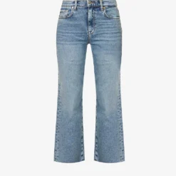 7 For All Mankind Cropped Alexa Straight-leg Mid-rise Stretch-denim Jeans