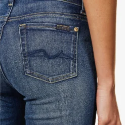 7 For All Mankind The Straight Crop Straight-leg Mid-rise Stretch-denim Jeans -Outlet Pique Style Store R04152125 NOLITADARK ALT05