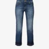 7 For All Mankind The Straight Crop Straight-leg Mid-rise Stretch-denim Jeans