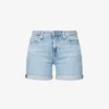 7 For All Mankind Boy Faded-wash Stretch-denim Shorts
