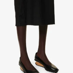 Ayala A-line Silk-blend Midi Dress -Outlet Pique Style Store R04152531 BLACK ALT06