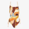 Abstract-print Cut-out Swimsuit