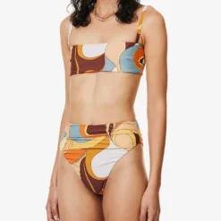Abstract-print Mid-rise Bikini Bottoms 7 Abstract-print Mid-rise Bikini Bottoms -Outlet Pique Style Store R04152815 VISTAPRINT ALT02