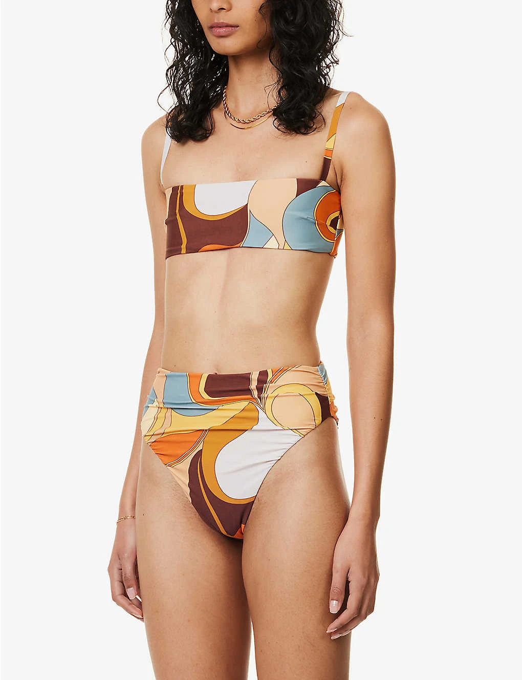 Abstract-print Mid-rise Bikini Bottoms 3 Abstract-print Mid-rise Bikini Bottoms - Image 3