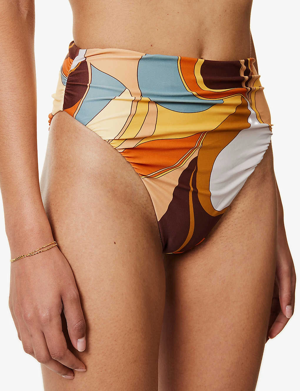 Abstract-print Mid-rise Bikini Bottoms 5 Abstract-print Mid-rise Bikini Bottoms - Image 5