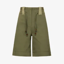 Ganni Mid-rise Belted Woven Shorts