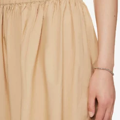 Ganni Tiered-hem Relaxed-fit Organic-cotton Midi Skirt -Outlet Pique Style Store R04152897 CURDSANDWHEY ALT04