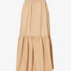Ganni Tiered-hem Relaxed-fit Organic-cotton Midi Skirt