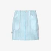 Ganni Stripe-embellished Organic-denim Mini Skirt