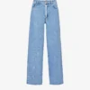 Ganni Faded-wash Raw-hem Wide-leg Relaxed-fit Jeans