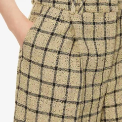 Ganni Checked Mid-rise Organic Cotton-blend Shorts -Outlet Pique Style Store R04152920 TENDERSHOOTS ALT04