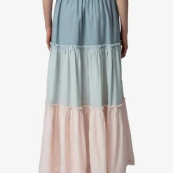 Zadig & Voltaire Jovela Elasticated-waist Flared-cut Cotton Maxi Skirt -Outlet Pique Style Store R04153134 MULTICOLOR ALT03