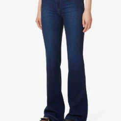 Paige Genevieve Brand-patch Flared High-rise Stretch-denim Blend Jeans 9 Paige Genevieve Brand-patch Flared High-rise Stretch-denim Blend Jeans -Outlet Pique Style Store R04153156 THEDISCO ALT02