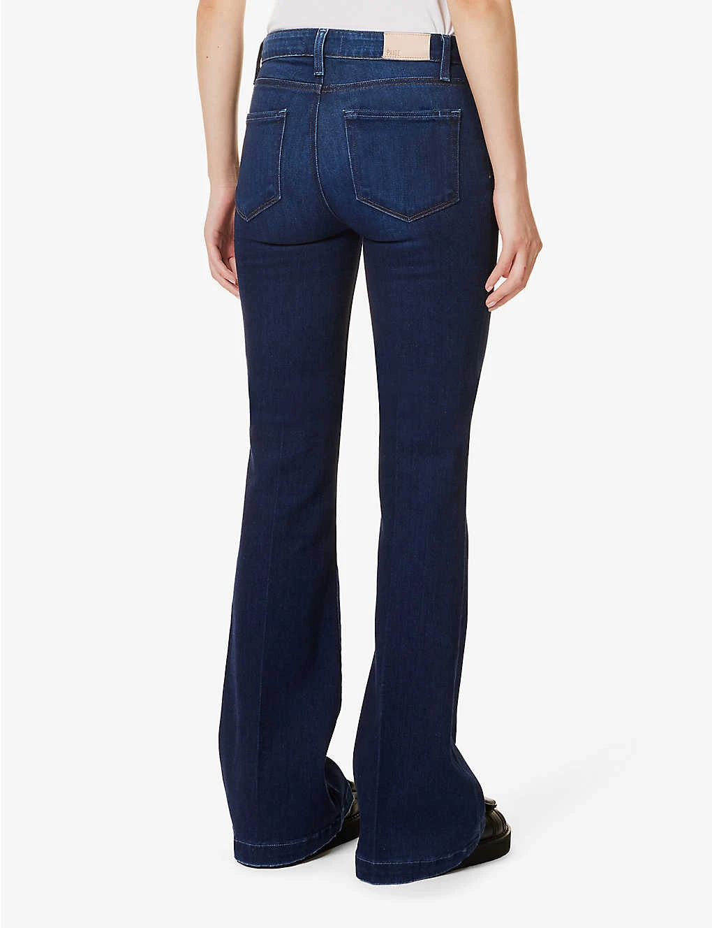 Paige Genevieve Brand-patch Flared High-rise Stretch-denim Blend Jeans 4 Paige Genevieve Brand-patch Flared High-rise Stretch-denim Blend Jeans - Image 4