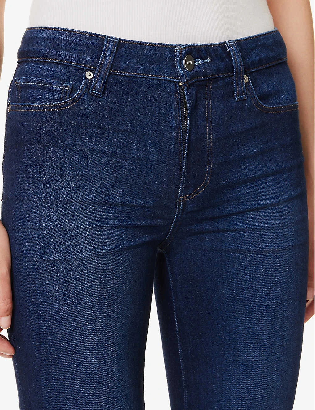 Paige Genevieve Brand-patch Flared High-rise Stretch-denim Blend Jeans 5 Paige Genevieve Brand-patch Flared High-rise Stretch-denim Blend Jeans - Image 5