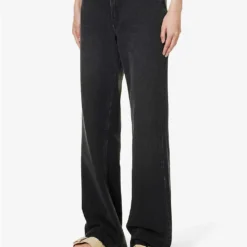 Paige Sonja Wide-leg Mid-rise Organic-recycled Denim-blend Jeans -Outlet Pique Style Store R04153186 BLACKMAGNETDISTRESSED ALT02