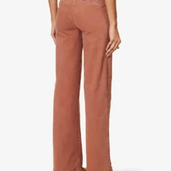 Paige Leenah Wide-leg High-rise Stretch-denim Jeans -Outlet Pique Style Store R04153187 VINTAGEBURNTTERRACOTTA ALT03