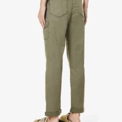 Paige Drew Mid-rise Straight-leg Regular-fit Stretch-woven Trousers -Outlet Pique Style Store R04153189 VINTAGEIVYGREEN ALT03