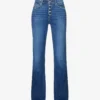 Paige Leenah Flared Wide-leg High-rise Stretch-denim Jeans