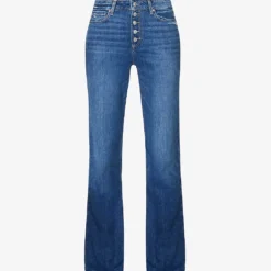 Paige Leenah Flared Wide-leg High-rise Stretch-denim Jeans