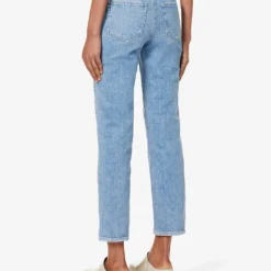 Paige Sarah Belt-loop High-rise Straight-leg Cotton-blend Jeans -Outlet Pique Style Store R04153204 SANSEBASTIANDISTRESSED ALT03