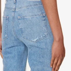 Paige Sarah Belt-loop High-rise Straight-leg Cotton-blend Jeans -Outlet Pique Style Store R04153204 SANSEBASTIANDISTRESSED ALT04