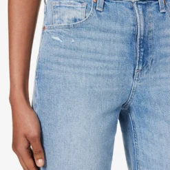 Paige Sarah Belt-loop High-rise Straight-leg Cotton-blend Jeans -Outlet Pique Style Store R04153204 SANSEBASTIANDISTRESSED ALT05