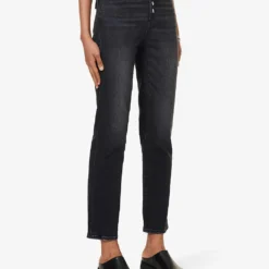 Paige Stella Belt-loop High-rise Straight-leg Cotton-blend Jeans -Outlet Pique Style Store R04153206 JETSTREAMDISTRESSED ALT02