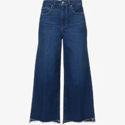 Paige Frankie Raw-hem High-rise Straight-leg Stretch-denim Jeans
