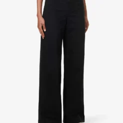 Paige Harper Wide-leg High-rise Cotton-blend Jeans -Outlet Pique Style Store R04153211 BLACKCAVIAR ALT02