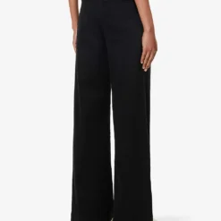 Paige Harper Wide-leg High-rise Cotton-blend Jeans -Outlet Pique Style Store R04153211 BLACKCAVIAR ALT03