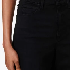 Paige Harper Wide-leg High-rise Cotton-blend Jeans -Outlet Pique Style Store R04153211 BLACKCAVIAR ALT04