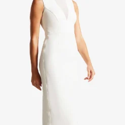Ted Baker Elissii Sheer-panelled Stretch-woven Midi Dress 6 Ted Baker Elissii Sheer-panelled Stretch-woven Midi Dress -Outlet Pique Style Store R04153217 WHITE ALT02
