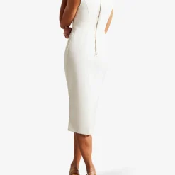 Ted Baker Elissii Sheer-panelled Stretch-woven Midi Dress 7 Ted Baker Elissii Sheer-panelled Stretch-woven Midi Dress -Outlet Pique Style Store R04153217 WHITE ALT03