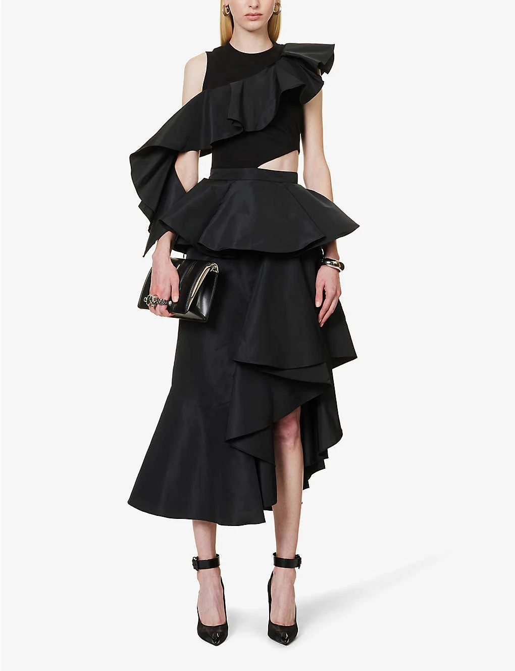 Alexander McQueen Ruffle-embellished Round-neck Cotton-top 2 Alexander McQueen Ruffle-embellished Round-neck Cotton-top - Image 2