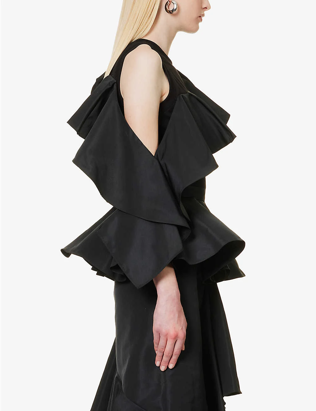 Alexander McQueen Ruffle-embellished Round-neck Cotton-top 3 Alexander McQueen Ruffle-embellished Round-neck Cotton-top - Image 3