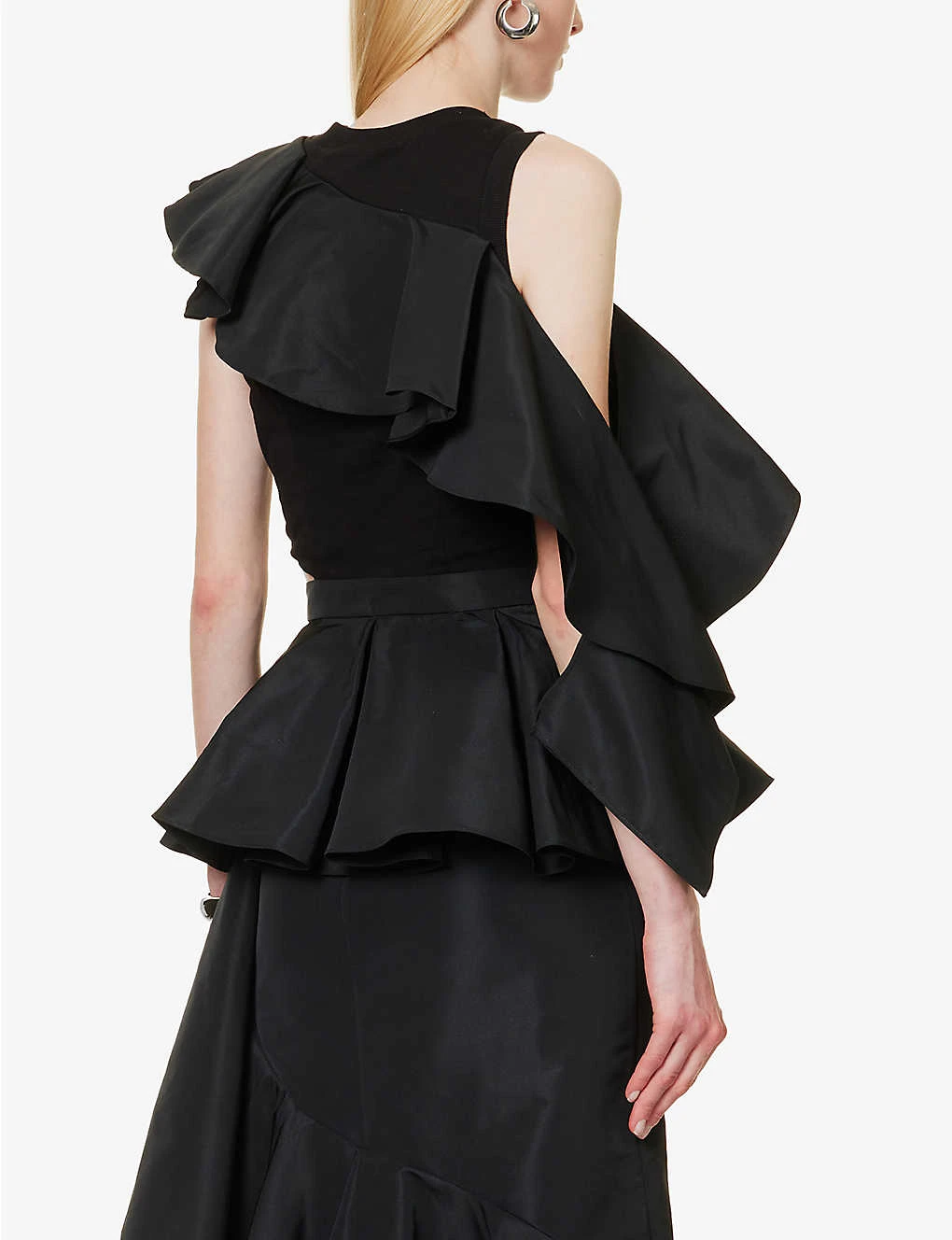 Alexander McQueen Ruffle-embellished Round-neck Cotton-top 4 Alexander McQueen Ruffle-embellished Round-neck Cotton-top - Image 4