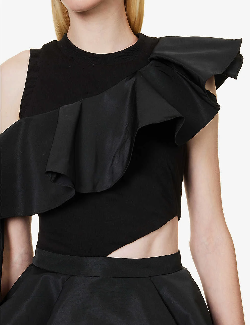 Alexander McQueen Ruffle-embellished Round-neck Cotton-top 5 Alexander McQueen Ruffle-embellished Round-neck Cotton-top - Image 5