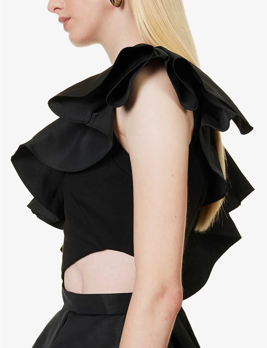 Alexander McQueen Ruffle-embellished Round-neck Cotton-top 6 Alexander McQueen Ruffle-embellished Round-neck Cotton-top - Image 6