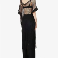 Repose Net Cotton Midi Dress -Outlet Pique Style Store R04153449 BLACK ALT03