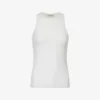 Scoop-neck Fitted Stretch-cotton Top