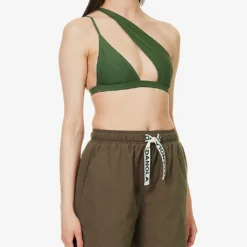 Branded High-rise Organic-cotton Shorts -Outlet Pique Style Store R04153615 CHOCOLATEBROWN ALT02