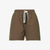 Branded High-rise Organic-cotton Shorts