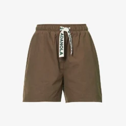 Branded High-rise Organic-cotton Shorts