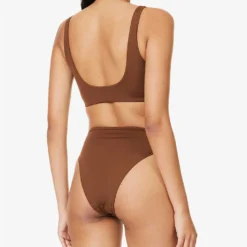 Scoop-neck Bikini Top -Outlet Pique Style Store R04153633 CHOCOLATEBROWN ALT02