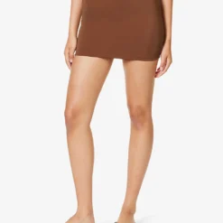 Slim-fit High-waist Stretch-woven Swim Skirt -Outlet Pique Style Store R04153634 CHOCOLATEBROWN ALT02